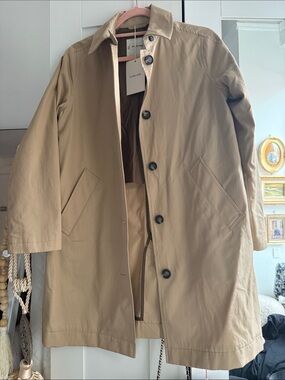 Everlane Tan Lightweight Cotton Trench The Mac Coat XS color: cornstalk NWT